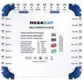 Palydovinis multiswitch Megasat 0600153 9 įėjimai 16 išėjimų