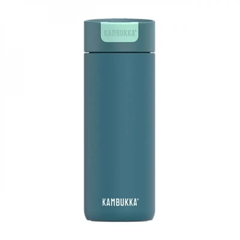 Termo puodelis Kambukka Olympus 500 ml mėlynas — 18/10 nerūdijantis plienas, vakuuminė izoliacija, purslams atsparus dangtelis, neslystantis dugnas