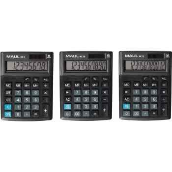 Maul MC 10 stalinis skaičiuotuvas, juodas, Ekranas (skaitmenys): 10, maitinamas baterijomis, saulės energija (P x A x G) 137 x 31 x 103 mm (7265490)