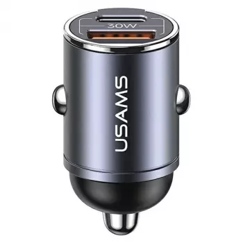 Automobilinis kroviklis usams C38 30W — 1x USB-A + 1x USB-C greitas įkrovimas