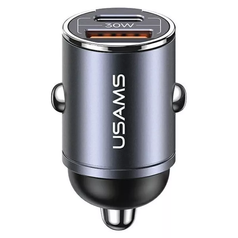Automobilinis kroviklis usams C38 30W — 1x USB-A + 1x USB-C greitas įkrovimas