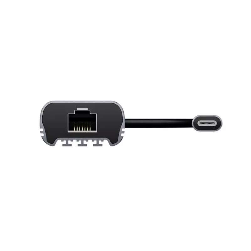 USB-C į RJ45 adapteris Unitek U1343AGY01 — 5 Gbps Ethernet, USB-C (kištukas) į RJ45 (lizdas), pilkas, 0,15 m laidas