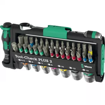 Wera Tool-Check Plus 2 mini reketinis, galvučių ir antgalių rinkinys, 39 vnt. (05049056001)