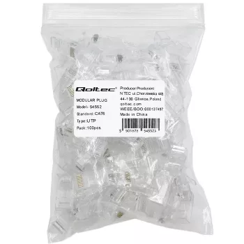 Modulinė RJ45 jungtis QOLTEC 54552 CAT6 UTP, 100 vnt. pakuotė