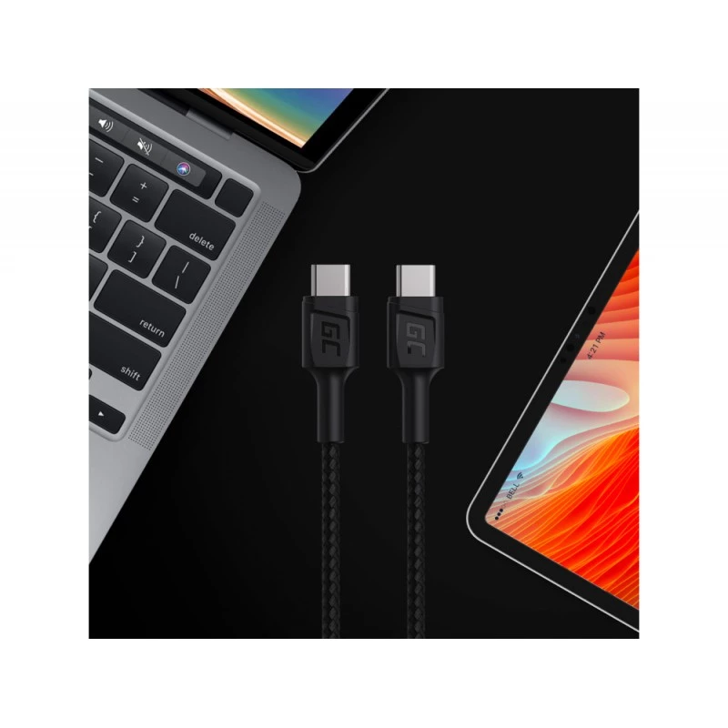 Green Cell KABGC30 USB kabelis USB 2.0 1.2 m USB C Juoda