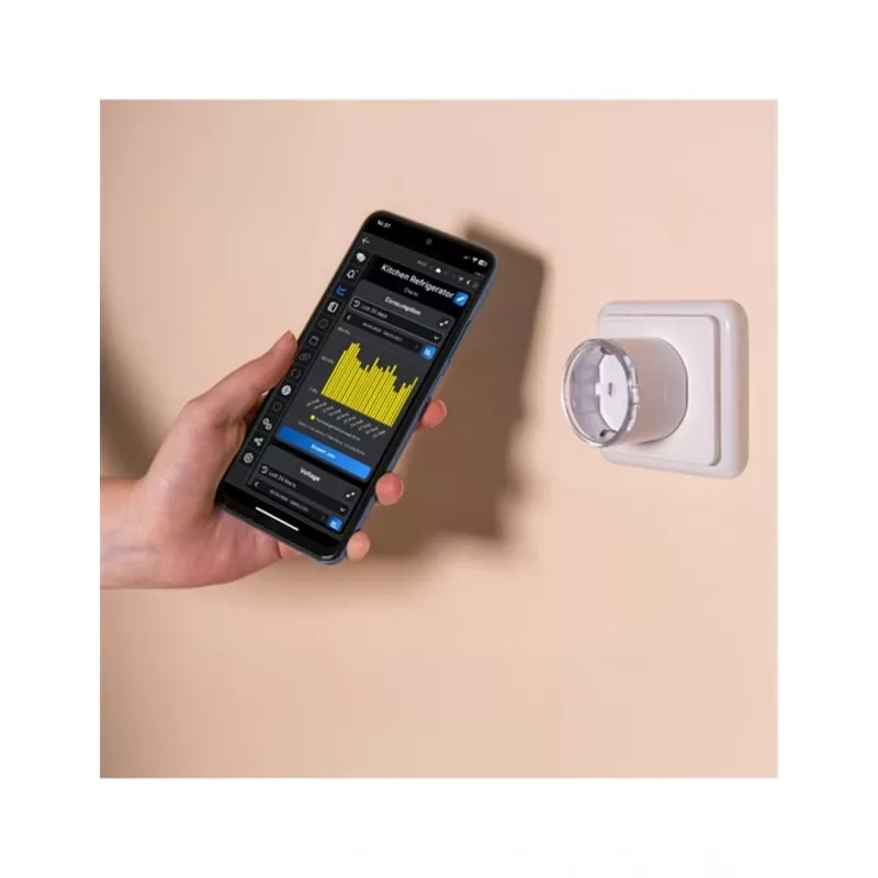 Išmanusis lizdas Shelly Plug S Gen3 — „Wi‑Fi“ išmanusis lizdas su energijos stebėjimu, F tipas, 110–230 V, 2500 W, baltas