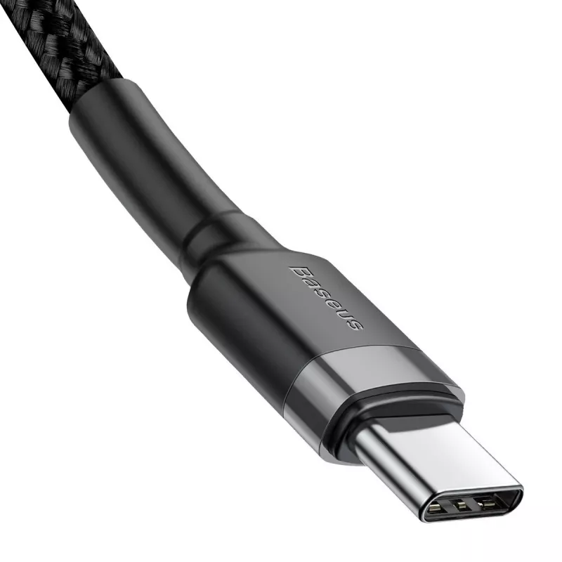 USB laidas Baseus Cafule 2m USB C Juoda Pilka