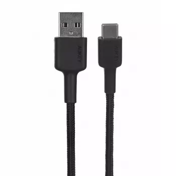 USB A į USB-C laidas AUKEY CB-CD30 0,9 m – juodas, pintas, USB PD 3.0, 0,48 Gbit/s