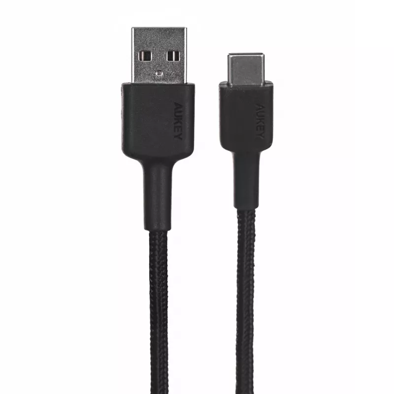 USB A į USB-C laidas AUKEY CB-CD30 0,9 m – juodas, pintas, USB PD 3.0, 0,48 Gbit/s