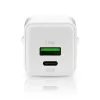 Sieninis įkroviklis everActive SC-330Q su 1x USB-A ir 1x USB-C prievadais, 20 W, baltas