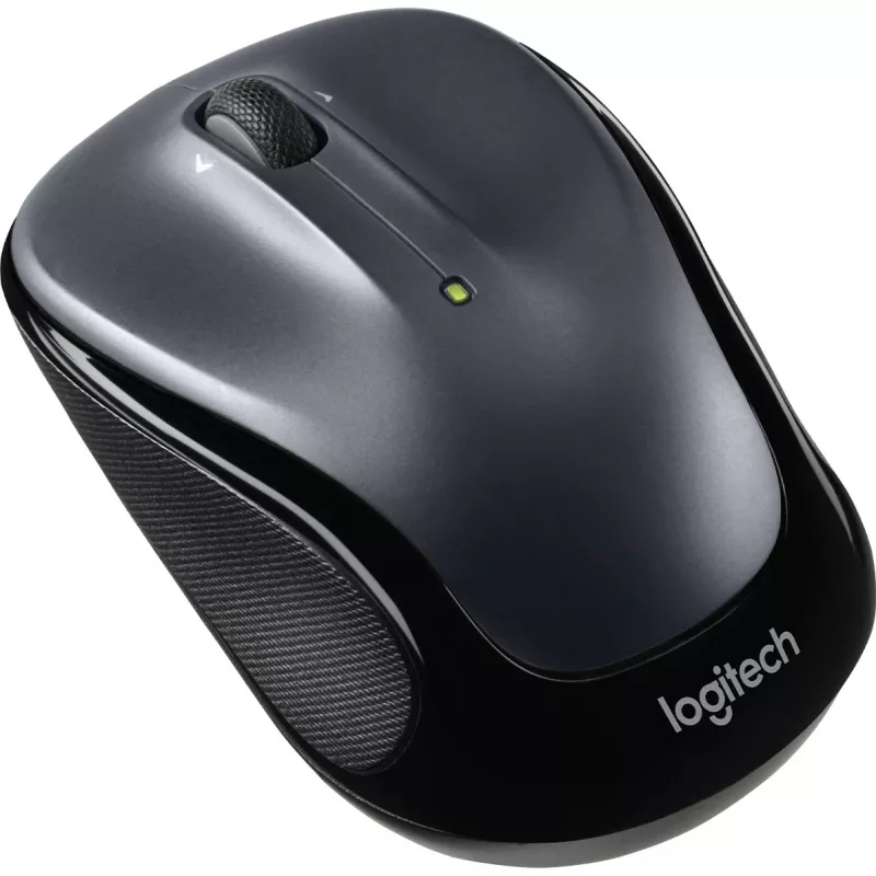 LOGITECH M325s pelė, tinkama dešinei ir kairei rankai, optinė, 5 mygtukai, belaidė, 2,4 GHz, USB belaidis imtuvas, tamsiai pilka