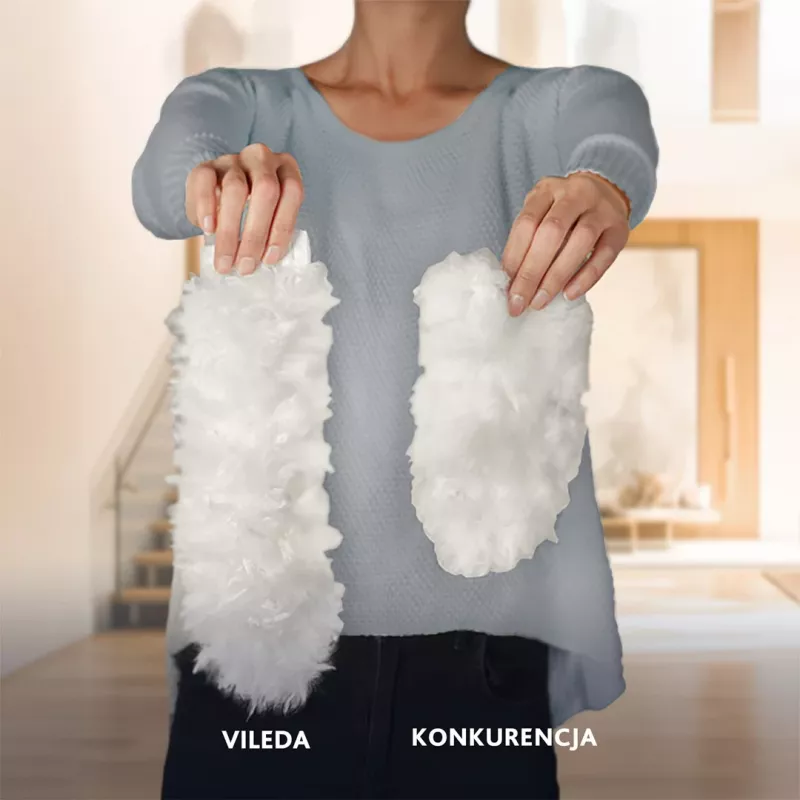 Trumpakotis dulkėms valyti skirtas VILEDA 179432 su 2 „Flex & Catch“ įdėklais, raudona plastikinė rankena, pakabinamas