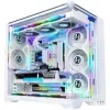 Lian Li O11 Vision Compact - balta + 3x UNI FAN SL-INF 120 ARGB Reverse Blade ventiliatorius - 120mm + HydroShift II LCD-S 360TL AiO-skysčio aušinimas, 360mm