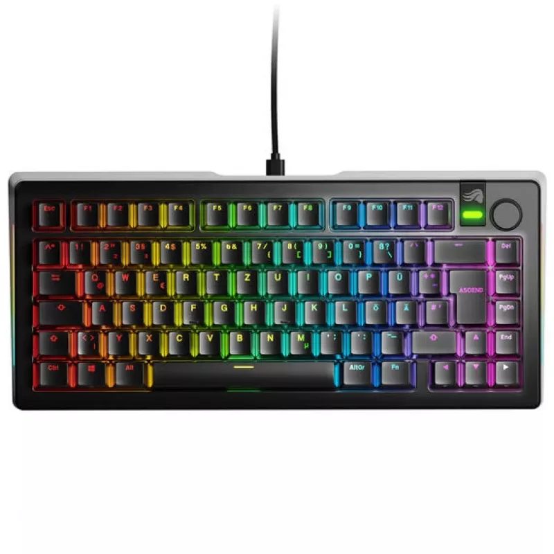 Mechaninė 75 % klaviatūra GLORIOUS GMMK 3 Pro — iš anksto surinkta ISO (DE), Fox jungikliai, juoda