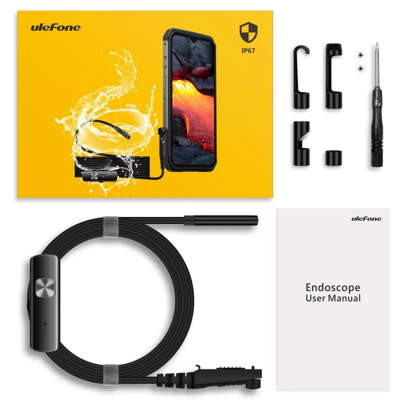 Ulefone uSmart UF-EC endoskopinė kamera išmaniesiems telefonams, juoda