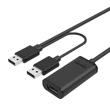UNITEK Y-278 USB kabelis USB 2.0 10 m 2 x USB A USB A juodas