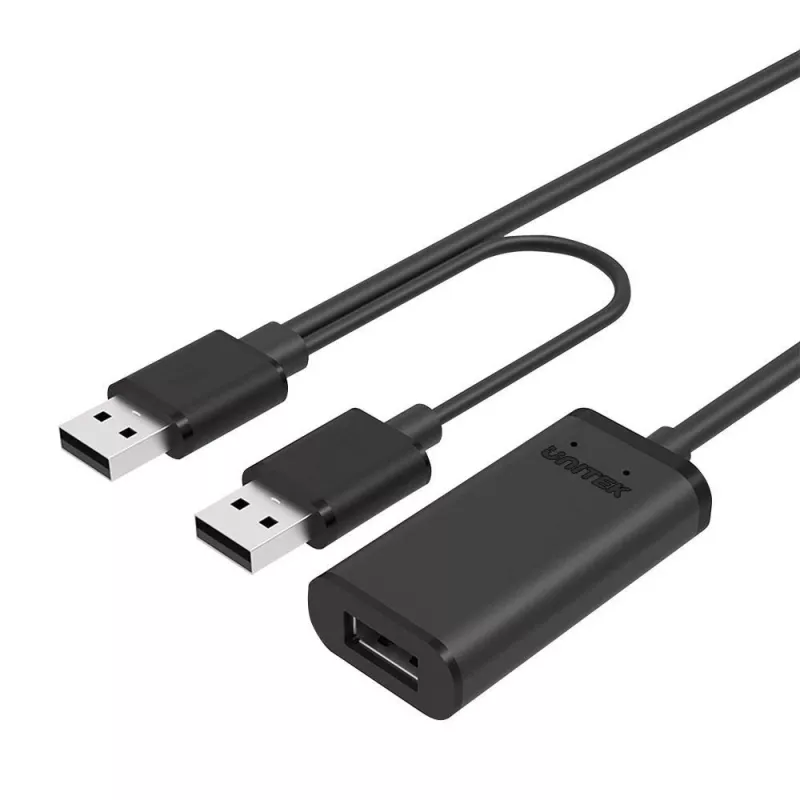UNITEK Y-278 USB kabelis USB 2.0 10 m 2 x USB A USB A juodas