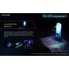 Raktų pakabuko žibintuvėlis Nitecore TIKI GITD BLUE — pilkas, USB įkraunamas, 1 lm, 55 mm, 12 g, IP66, atsparus smūgiams