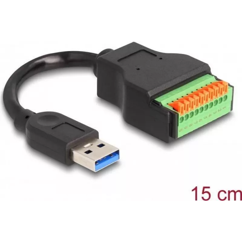 DeLOCK USB 3.2 Gen 1 laidas Type-A kištukas į gnybtų bloko adapterį 15 cm