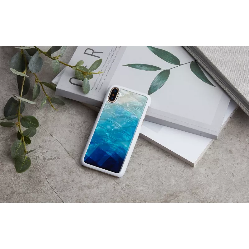 Išmaniojo telefono dėklas iKins iPhone XS/S mėlynas ežeras baltas