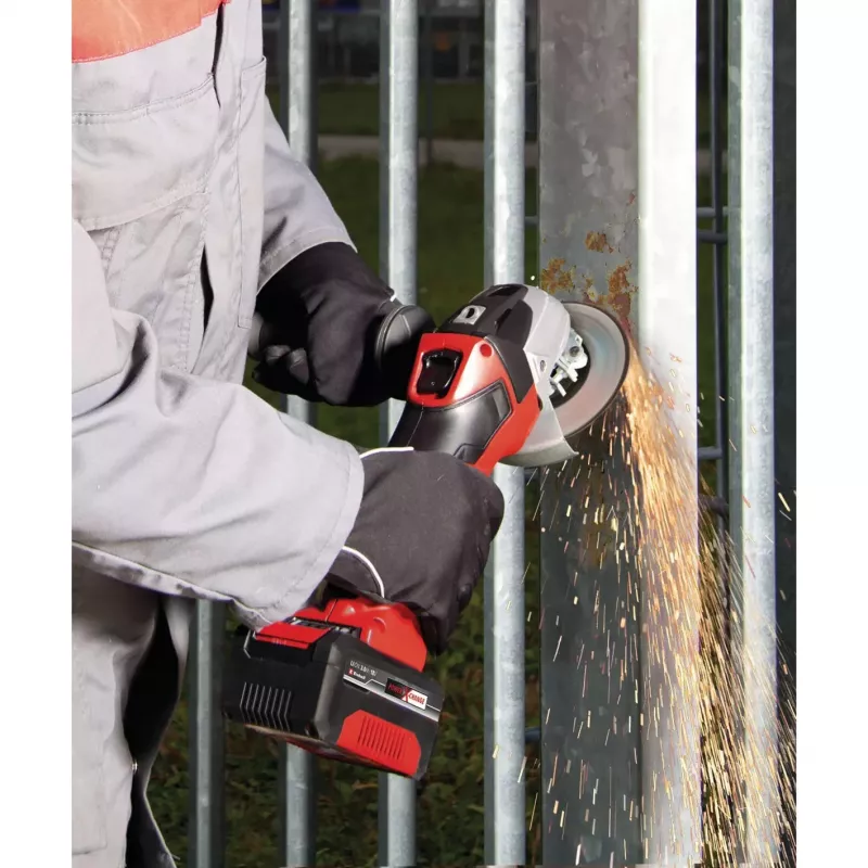 Belaidis kampinis šlifuoklis Einhell TE-AG 18/115 Li Kit — 115 mm diskas, 18 V Li‑Ion, 8500 RPM, 1,65 kg