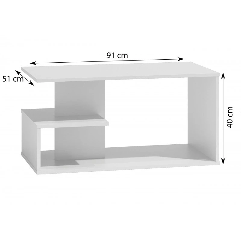 Topeshop ŁAWA DALLAS BIEL kavos / šoninis / galinis staliukas Kavos staliukas Laisvos formos 1 koja (-ų)
