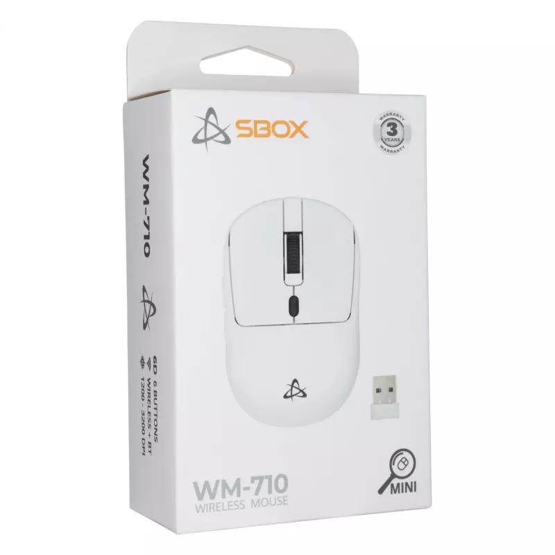 Pelė SBOX WM-710 White Wireless Interface