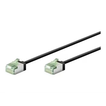 Wentronic goobay - komutacinis kabelis - RJ-45 (M) į RJ-45 (M) - 15 cm - 3,8 mm - U/UTP, neekranuotas - CAT 8,1 - be halogenų, siauras, vytos gijos - Juoda (74350)