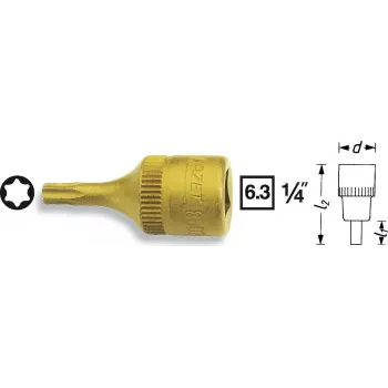 Hazet Torx-atsuktuvo antgalis 6,3 mm (1/4) 8502-T30 ilgis 28 mm (8502-T30)