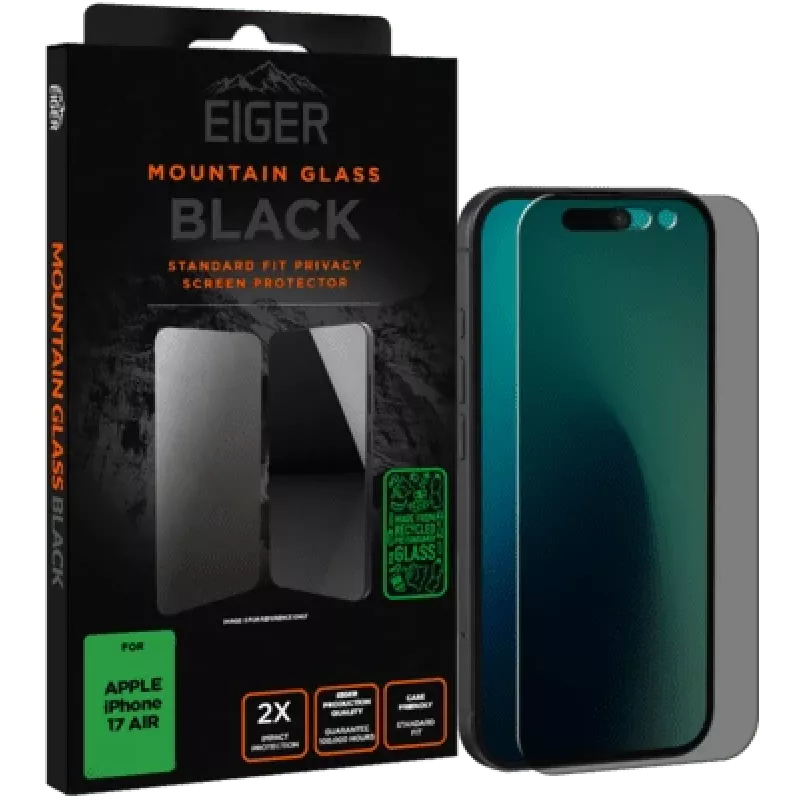 Grūdinto stiklo privatumo ekrano apsauga Eiger EGMSP00332, skirta Apple iPhone 17 Air