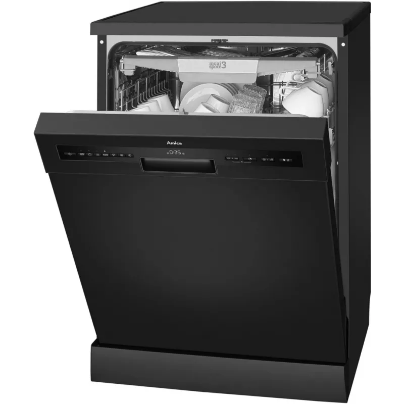 Laisvai pastatoma indaplovė AMICA MV 637 DCB — 14 vietų komplektų, Pilno dydžio 60 cm, Inverterinis variklis, 7 programos, 44 dB