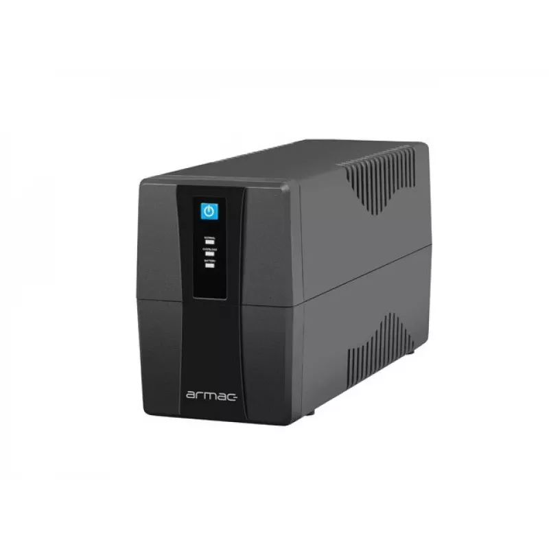 UPS ARMAC HL/850E/LED/V2 — Linijinė-interaktyvi 0,85 kVA, 480 W, 12 V 7 Ah baterija, 2 × Type E lizdai, AVR, 40 dB