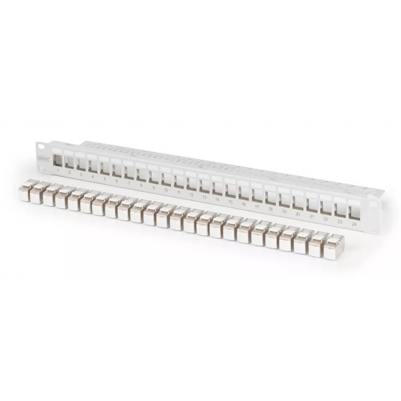 Digitus modulinis pataisymo skydelis 24 prievadų DN-91410-24 RJ-45 Cat6a Pilkas