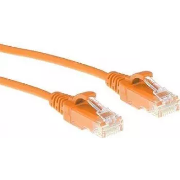 ACT oranžinis 2 m LSZH U/UTP CAT6 duomenų centro plonas komutacinis kabelis su užfiksuotais RJ45 jungtimis