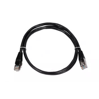 LAN komutacinis kabelis Extralink Cat5e FTP 1 m, F/UTP ekranuotas, RJ-45 į RJ-45, juodas