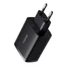 Baseus kompaktiškas greitasis įkroviklis, 3x USB, 17W (juodas)