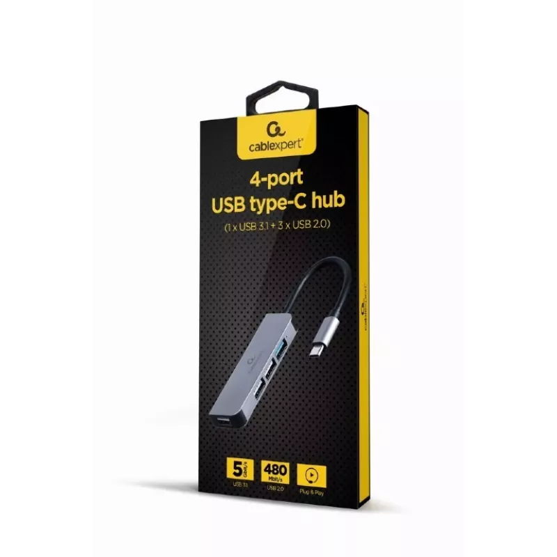 4 prievadų USB-C šakotuvas, 3xUSB 2.0, USB 3.1