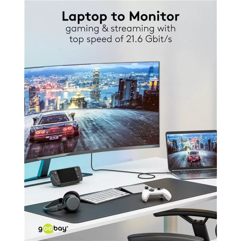 USB-C į DisplayPort kabelis GOOBAY 75704, 1 m, iki 4K@60Hz