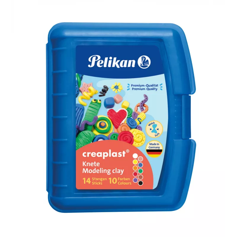 Modeliavimo molis Pelikan Creaplast 240 g įvairiaspalvis 14 vnt.