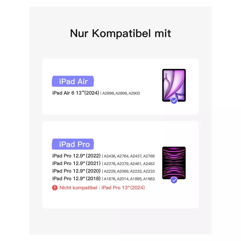 Klaviatūra Inateck KB04118_BLUE, skirta iPad Air 6 Pro 12 13