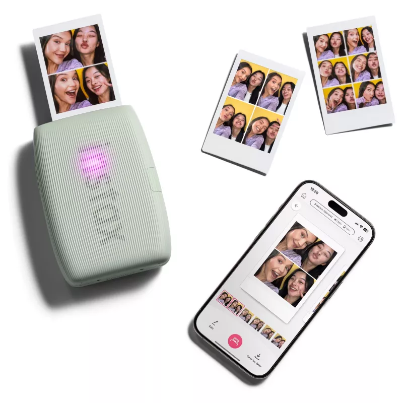 Momentinis spausdintuvas Fujifilm Instax Mini Link3 Sage Green — 800×600 DPI, spausdina 6,2×4,6 cm, Bluetooth, 0,21 kg