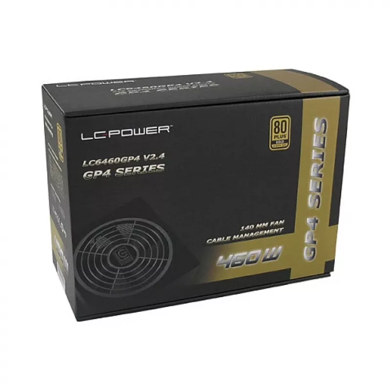 LC Power GP4 Series LC6460GP4 V2,4 - maitinimo blokas (vidinis) - ATX12V 2,4 - 80 PLUS Gold - 460 vatų - aktyvus PFC (LC6460GP4)