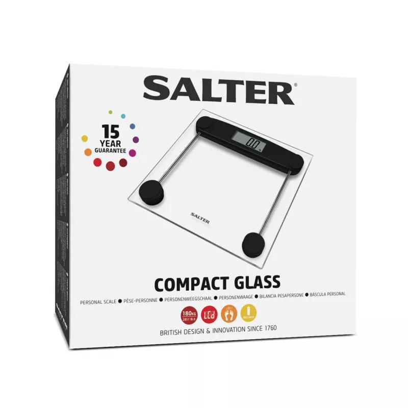 Vonios svarstyklės Salter 9208 BK3R Compact Glass Electronic