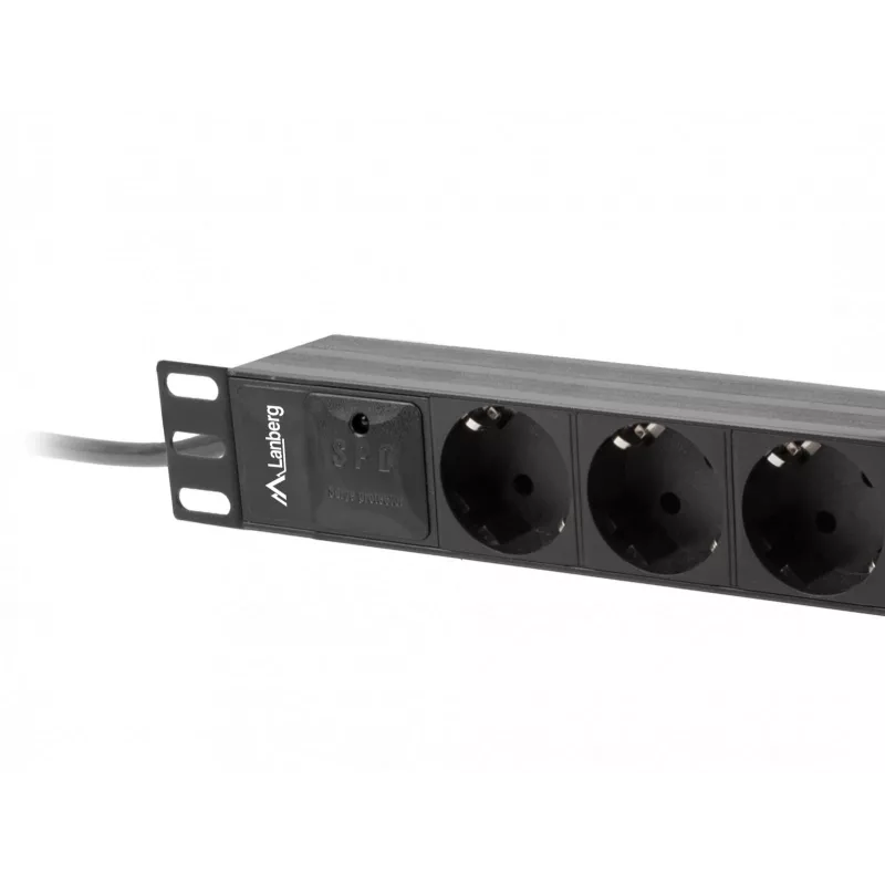 Lanberg PDU-03E-0200-BK maitinimo paskirstymo blokas (PDU) 3 kintamosios srovės lizdai 1U juoda