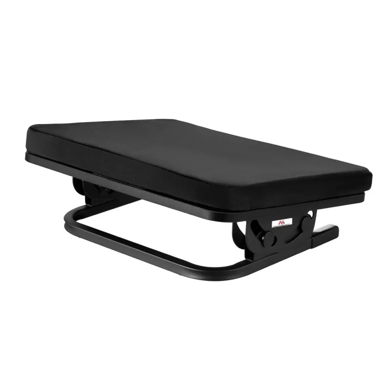Kojų atrama MACLEAN MC-460 ergonominė minkšta metalinė kojų atrama, neslystanti bazė, pasvirimas -20–20°, maks. apkrova 20 kg, juoda