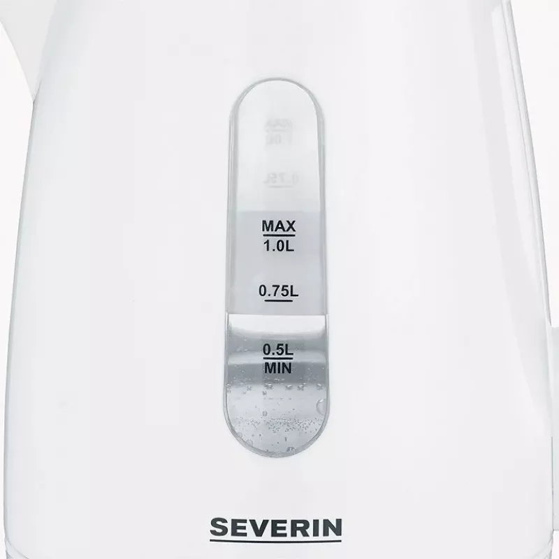 Elektrinis virdulys SEVERIN 1 L 2200 W baltas — belaidis, 360° pagrindas, paslėptas kaitinimo elementas