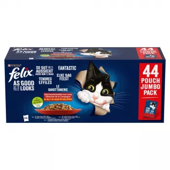 PURINA Felix Fantastic Mix želė - drėgnas kačių ėdalas - 44 x 85g