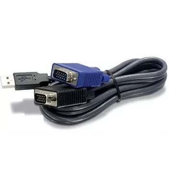 TRENDnet TK CU10 - klaviatūra- / Video- / pelė- (KVM-) kabelis - USB Typee A, 4-pin, HD-15 (M) - HD-15 (M) - 3,1m - Juoda (TK-CU10)