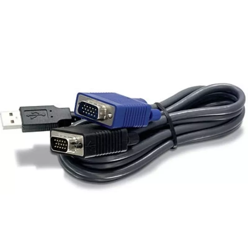 TRENDnet TK CU10 - klaviatūra- / Video- / pelė- (KVM-) kabelis - USB Typee A, 4-pin, HD-15 (M) - HD-15 (M) - 3,1m - Juoda (TK-CU10)