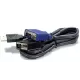 TRENDnet TK CU10 - klaviatūra- / Video- / pelė- (KVM-) kabelis - USB Typee A, 4-pin, HD-15 (M) - HD-15 (M) - 3,1m - Juoda (TK-CU10)